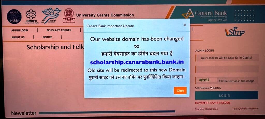 Canara Scholarship Portal