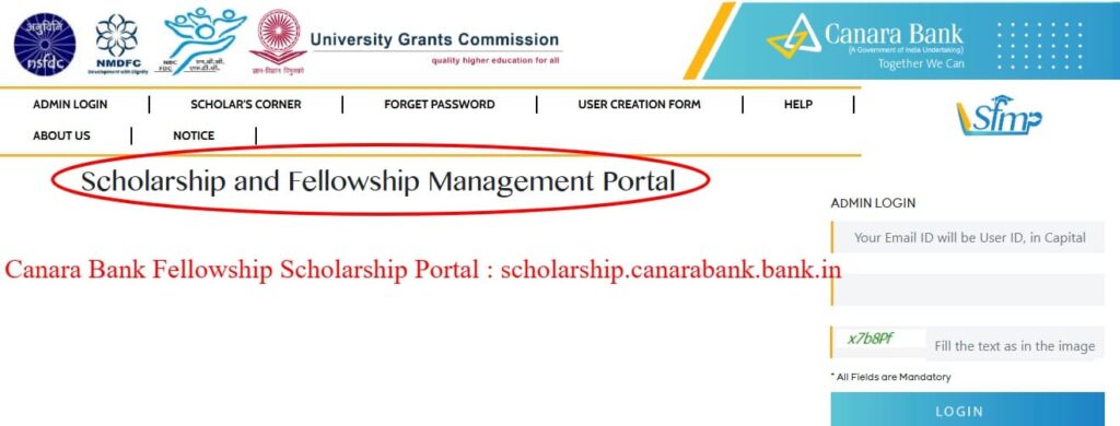 Canara Scholarship Portal
